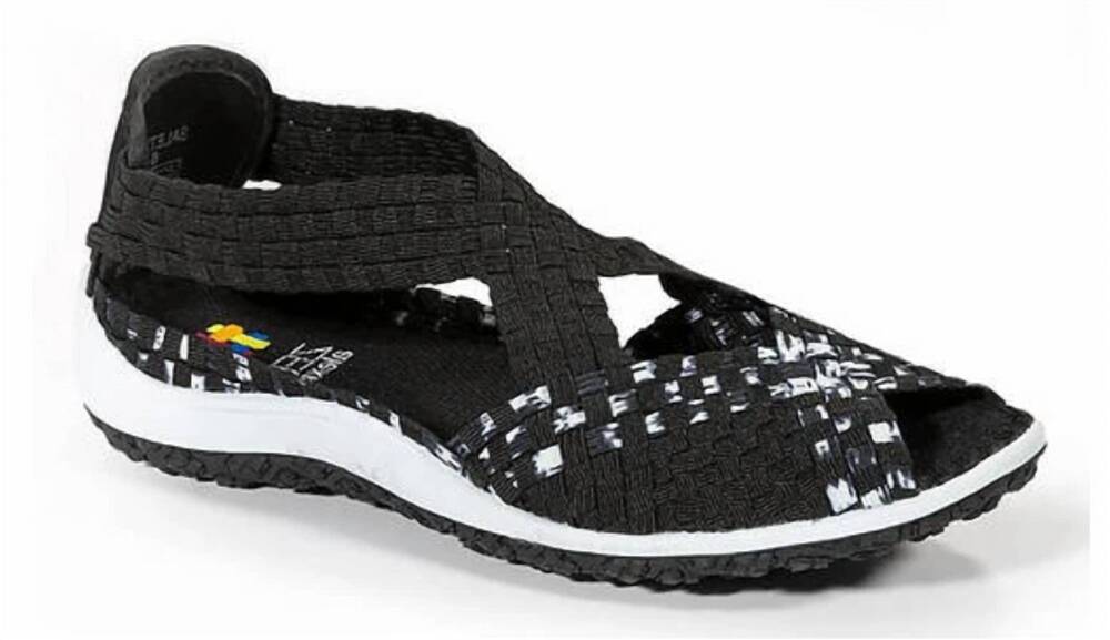 NEW ZEE ALEXIS women's siletto sandal in black / white
